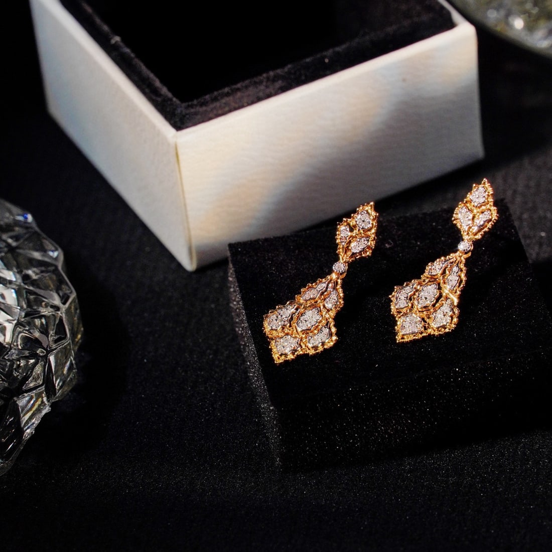 14k Gold 0.28 Ct Natural H Diamond Earrings - 4