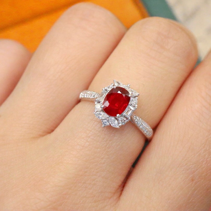 14k Gold 1.39 Ctw Natural Ruby & Diamond Ring - 5