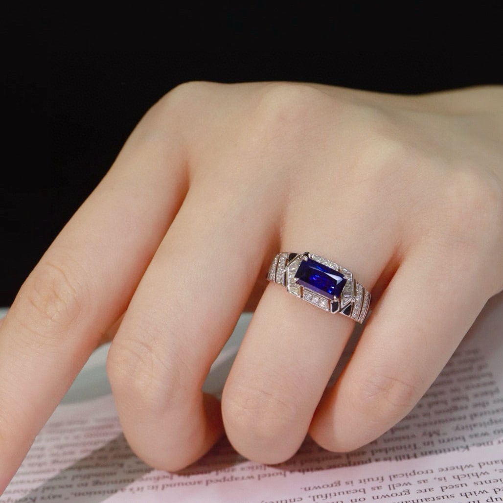 14k Gold 2.36 Ctw Natural Sapphire & Diamond Ring - 2