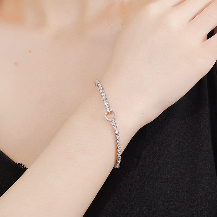 14k Gold 1.2 Ct Natural H Diamond Bracelet - 5