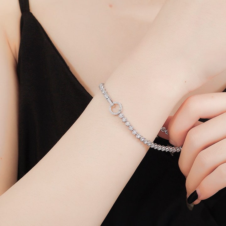 14k Gold 1.2 Ct Natural H Diamond Bracelet - 6