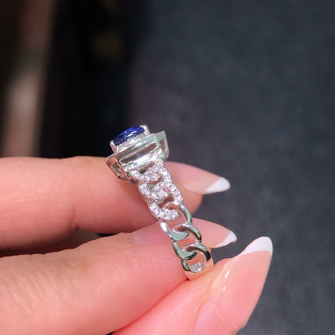 14k Gold 1.76 Ctw Natural Sapphire & Diamond Ring - 5