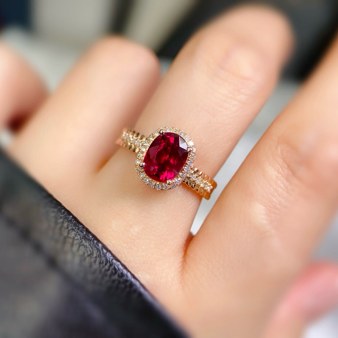 14k Gold 2.08 Ctw Natural Tourmaline & Diamond Ring - 2