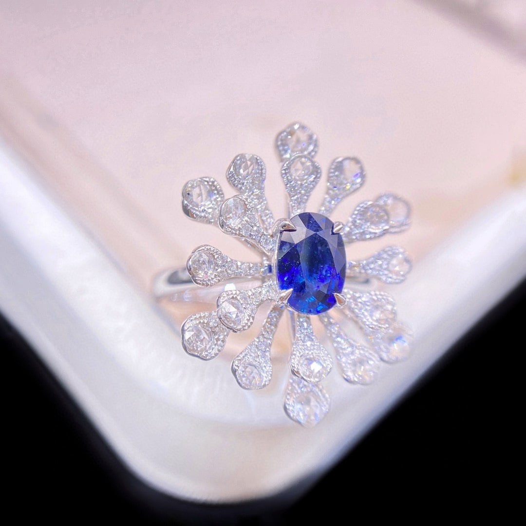 14k Gold 1.78 Ctw Natural Sapphire & Diamond Ring - 2