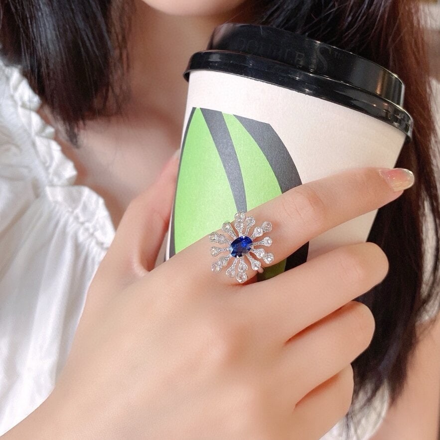 14k Gold 1.78 Ctw Natural Sapphire & Diamond Ring - 3