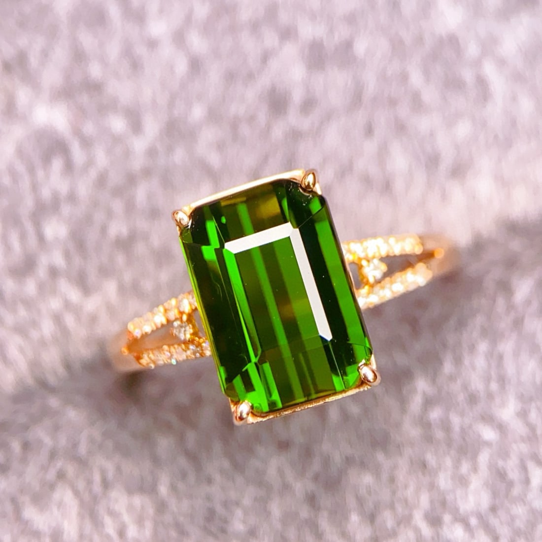 14k Gold 3.98 Ctw Natural Tourmaline & Diamond Ring - 2