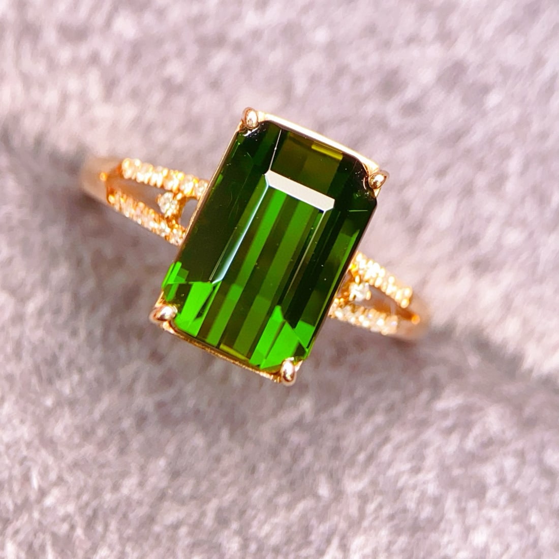 14k Gold 3.98 Ctw Natural Tourmaline & Diamond Ring - 4