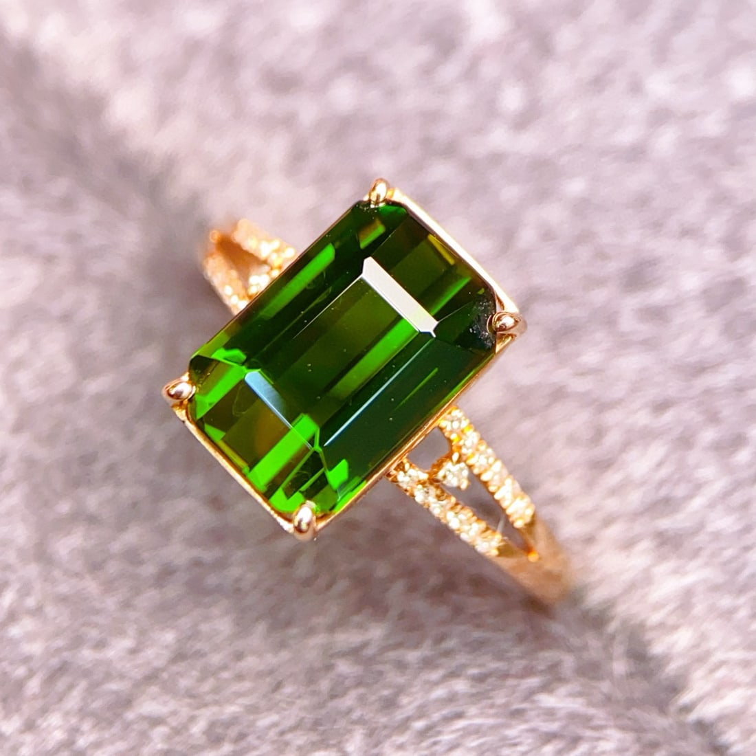 14k Gold 3.98 Ctw Natural Tourmaline & Diamond Ring - 5