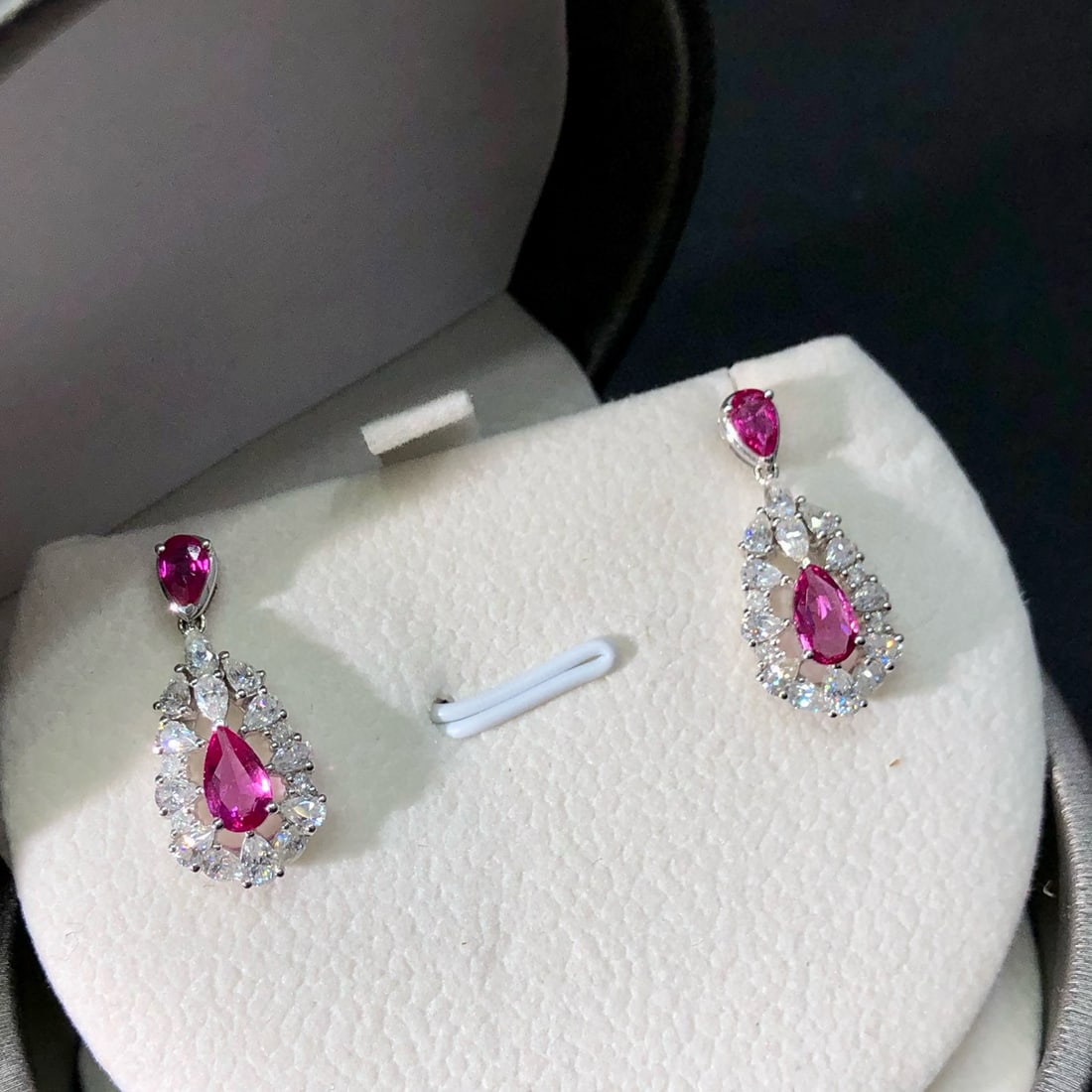 14k Gold 2.02 Ctw Natural Ruby & Diamond Earrings - 2