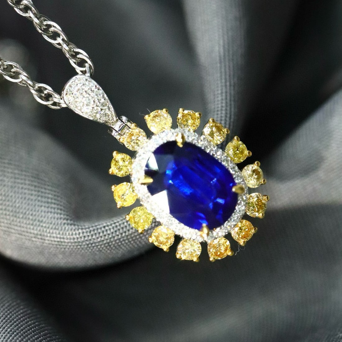 14k Gold 2.69 Ctw Natural Sapphire & Diamond Earrings - 3