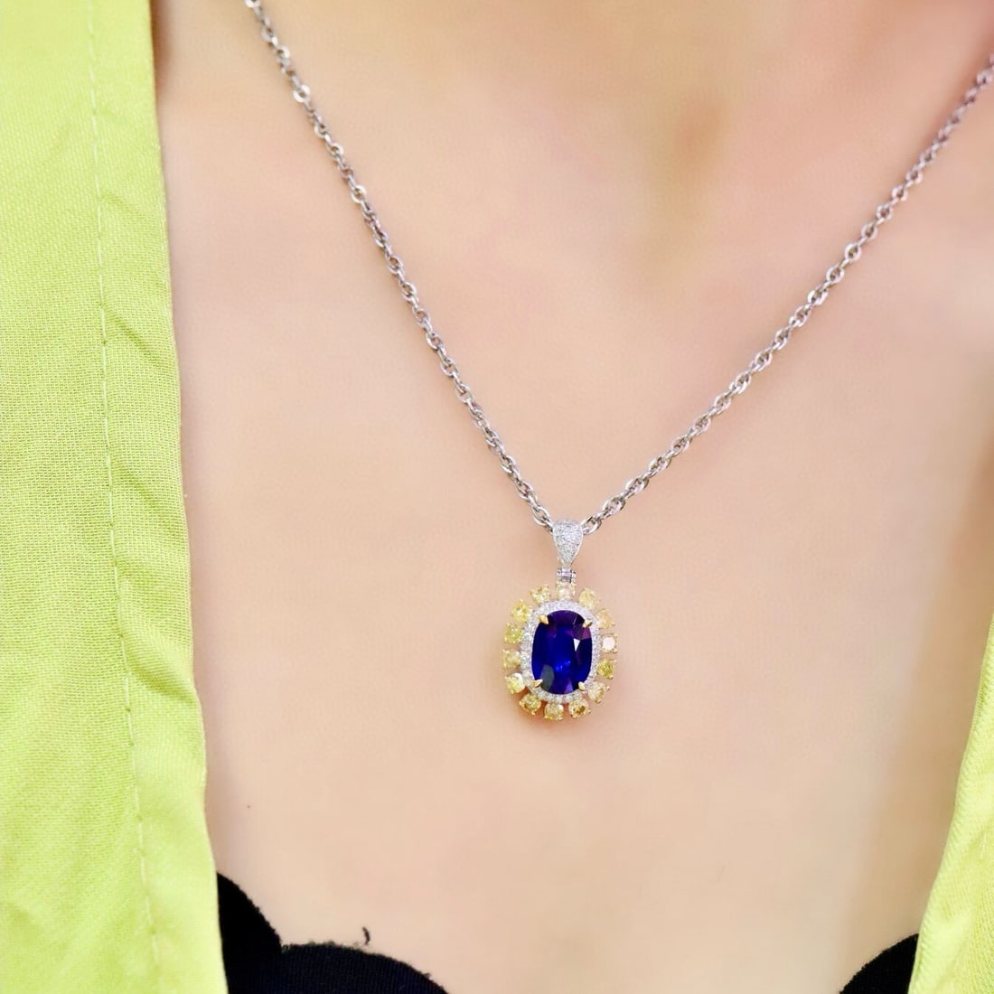 14k Gold 2.69 Ctw Natural Sapphire & Diamond Earrings - 4