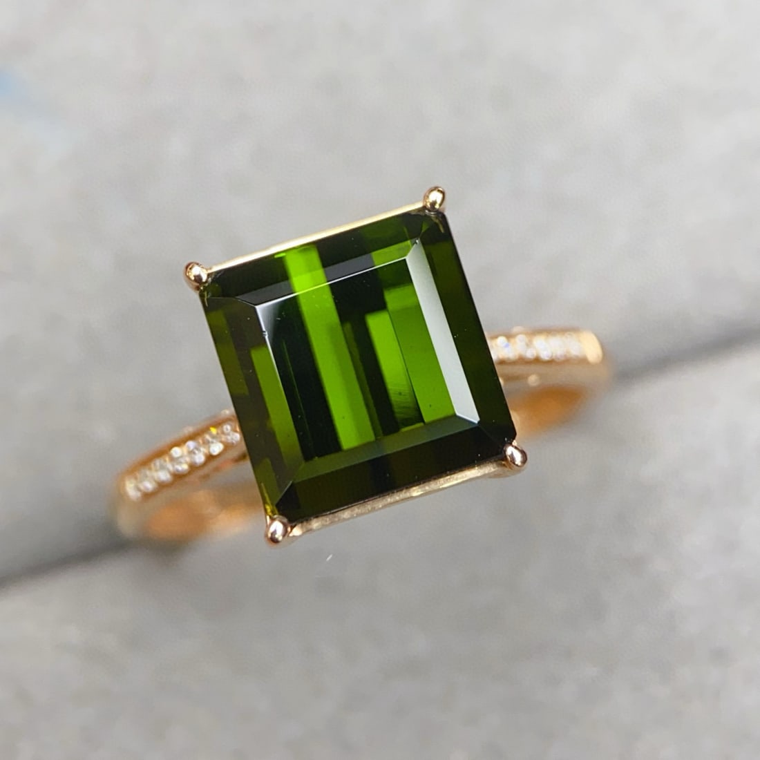 14k Gold 3.99 Ctw Natural Tourmaline & Diamond Ring - 2