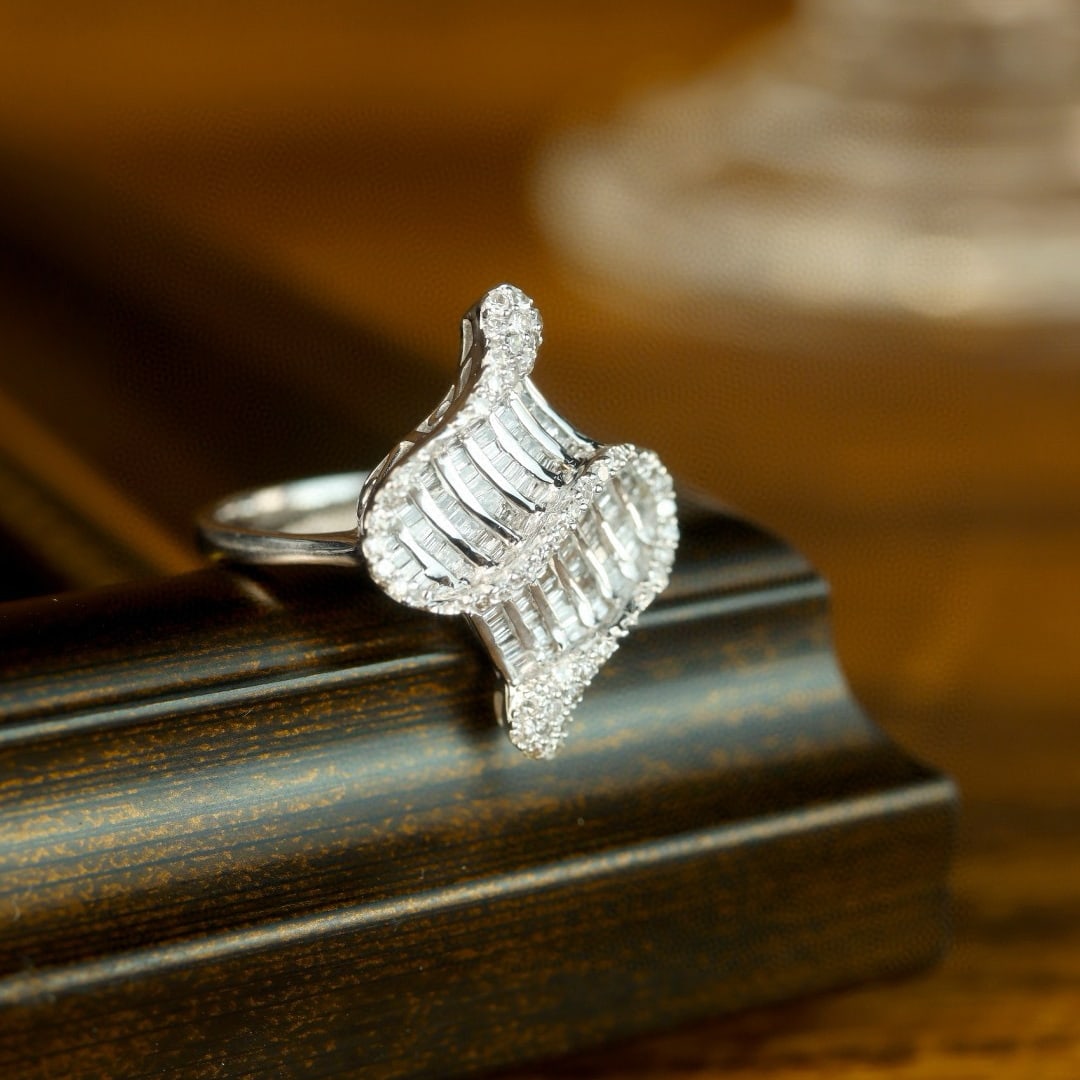 14k Gold 0.75 Ct Natural H Diamond Ring - 6