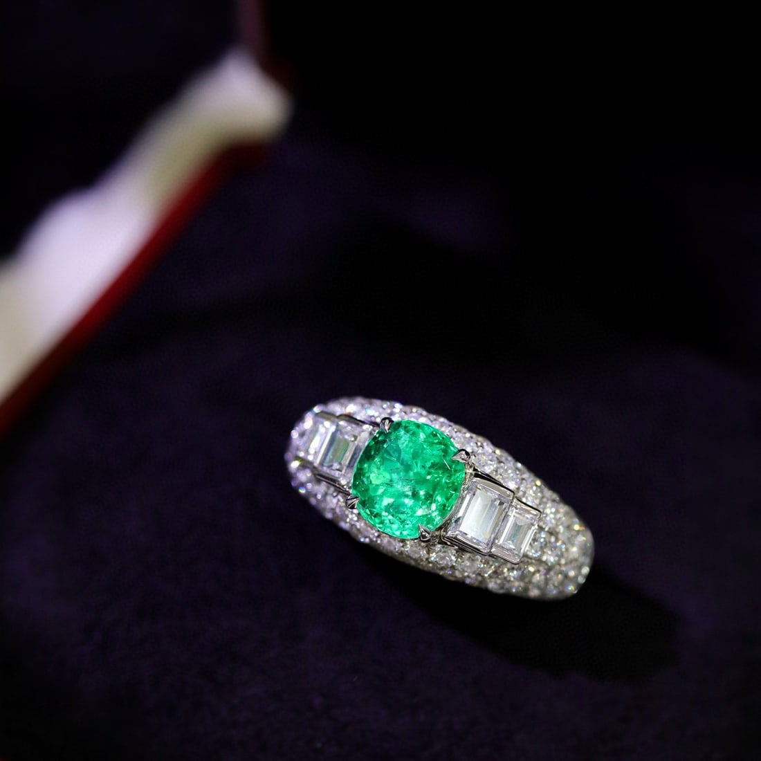 14k Gold 3.64 Ctw Natural Emerald & Diamond Ring - 4