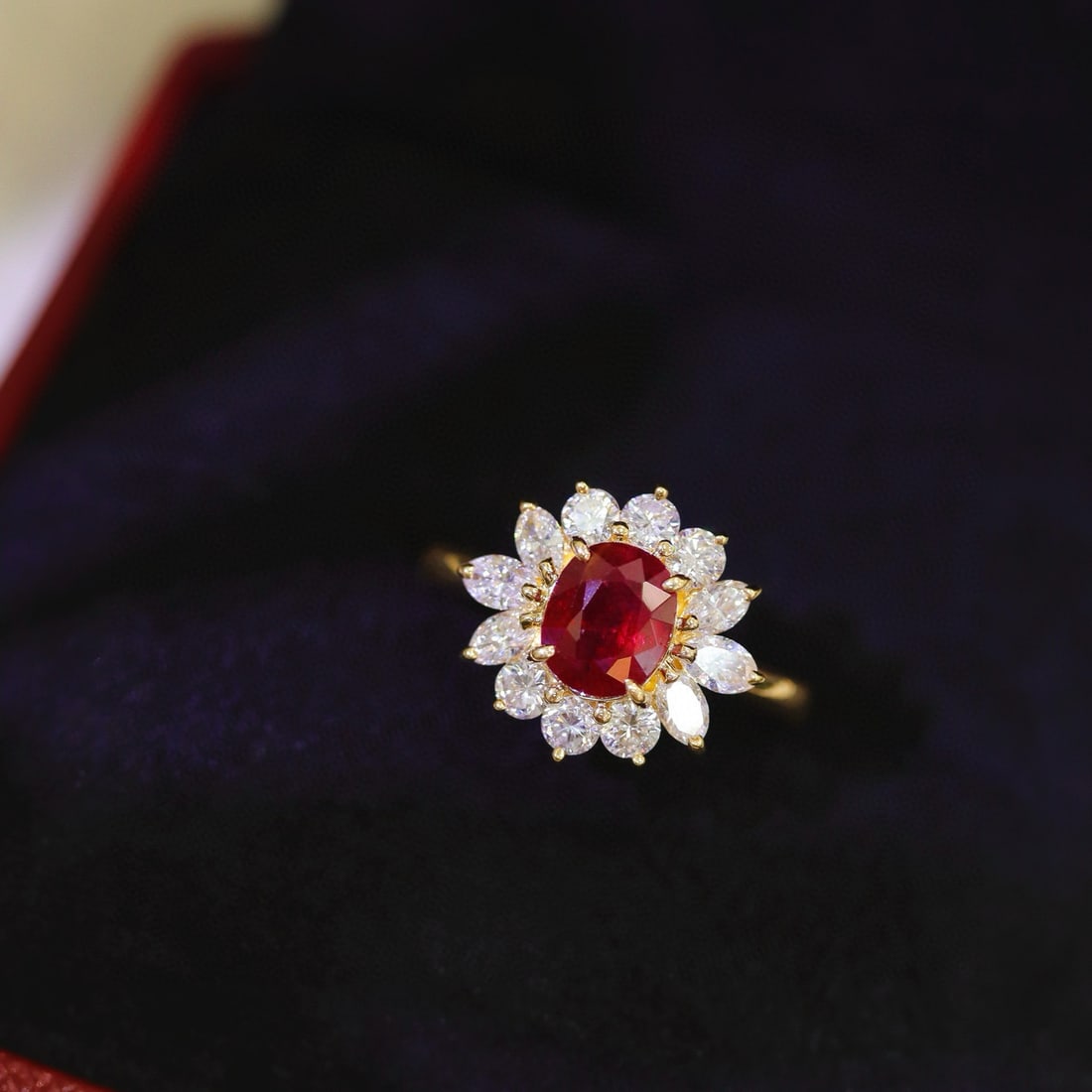 14k Gold 2.24 Ctw Natural Ruby & Diamond Ring - 2