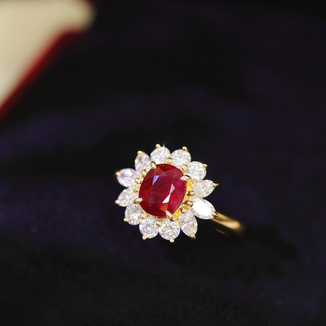 14k Gold 2.24 Ctw Natural Ruby & Diamond Ring - 4