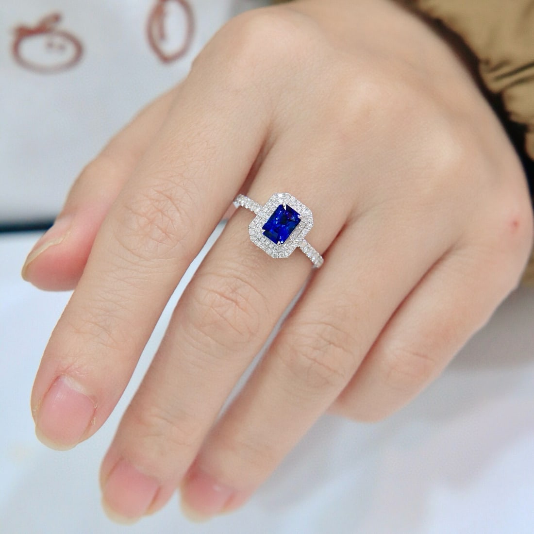 14k Gold 1.46 Ctw Natural Sapphire & Diamond Ring - 5