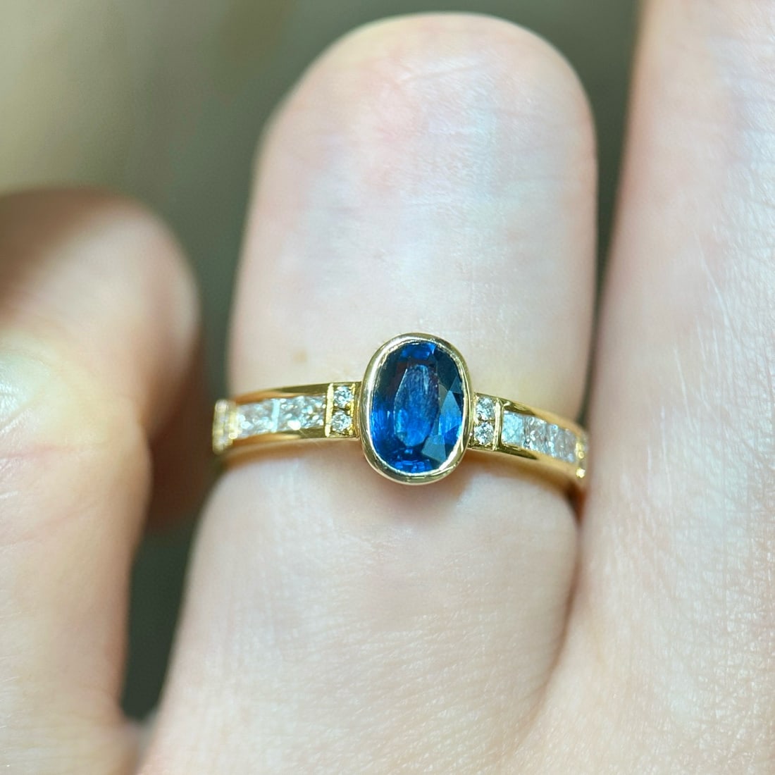 14k Gold 1.55 Ctw Natural Sapphire & Diamond Ring - 4