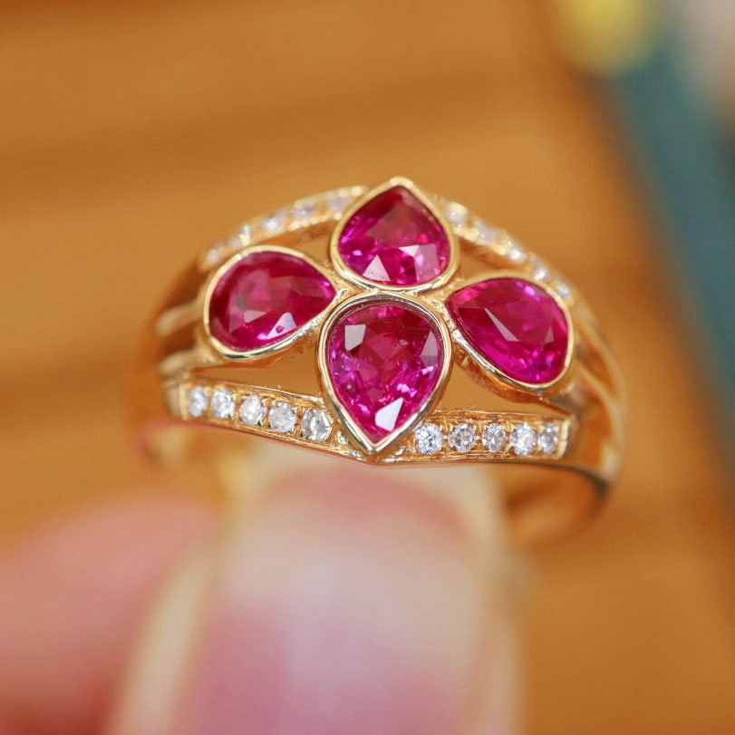 14k Gold 1.40 Ctw Natural Ruby & Diamond Ring - 3
