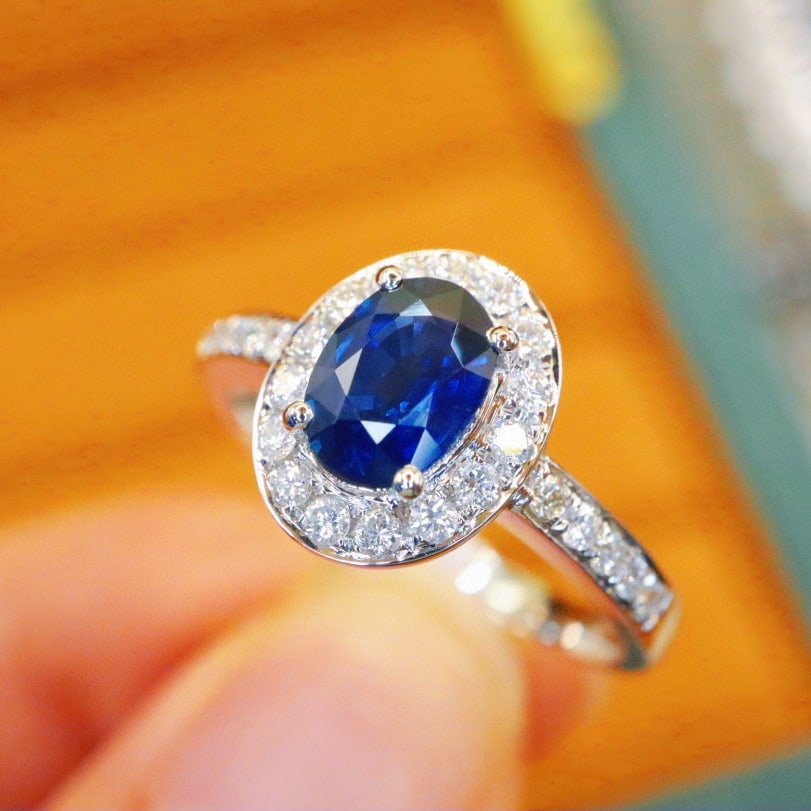 14k Gold 1.25 Ctw Natural Sapphire & Diamond Ring - 3