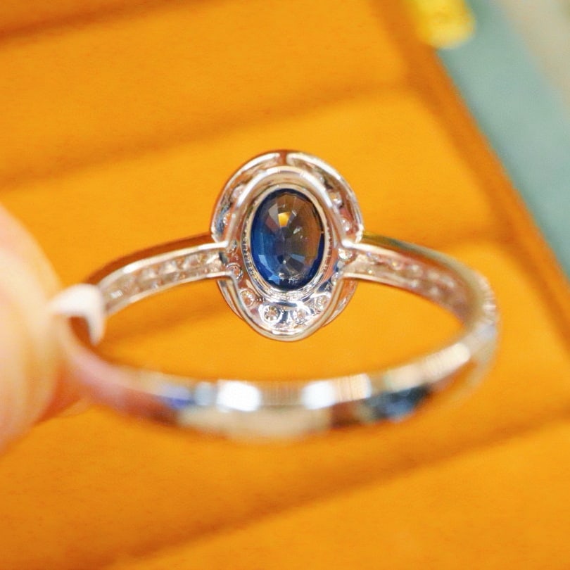 14k Gold 1.25 Ctw Natural Sapphire & Diamond Ring - 4