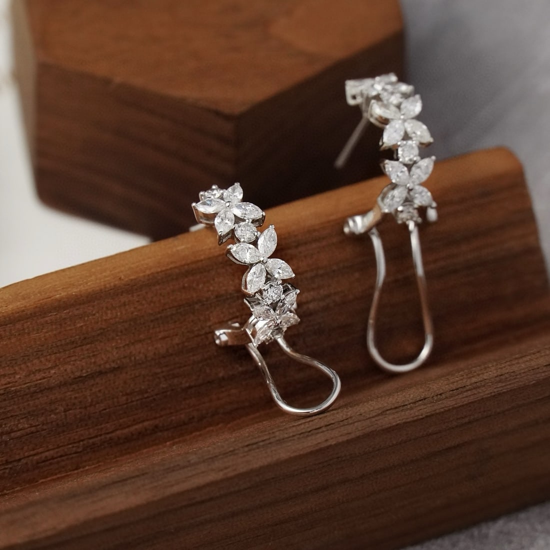 14k Gold 1.5 Ct Natural H Diamond Earrings - 6