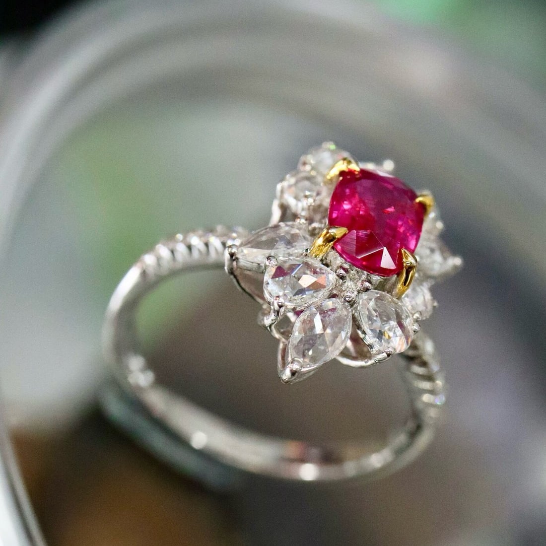 14k Gold 1.80 Ctw Natural Ruby & Diamond Ring - 2