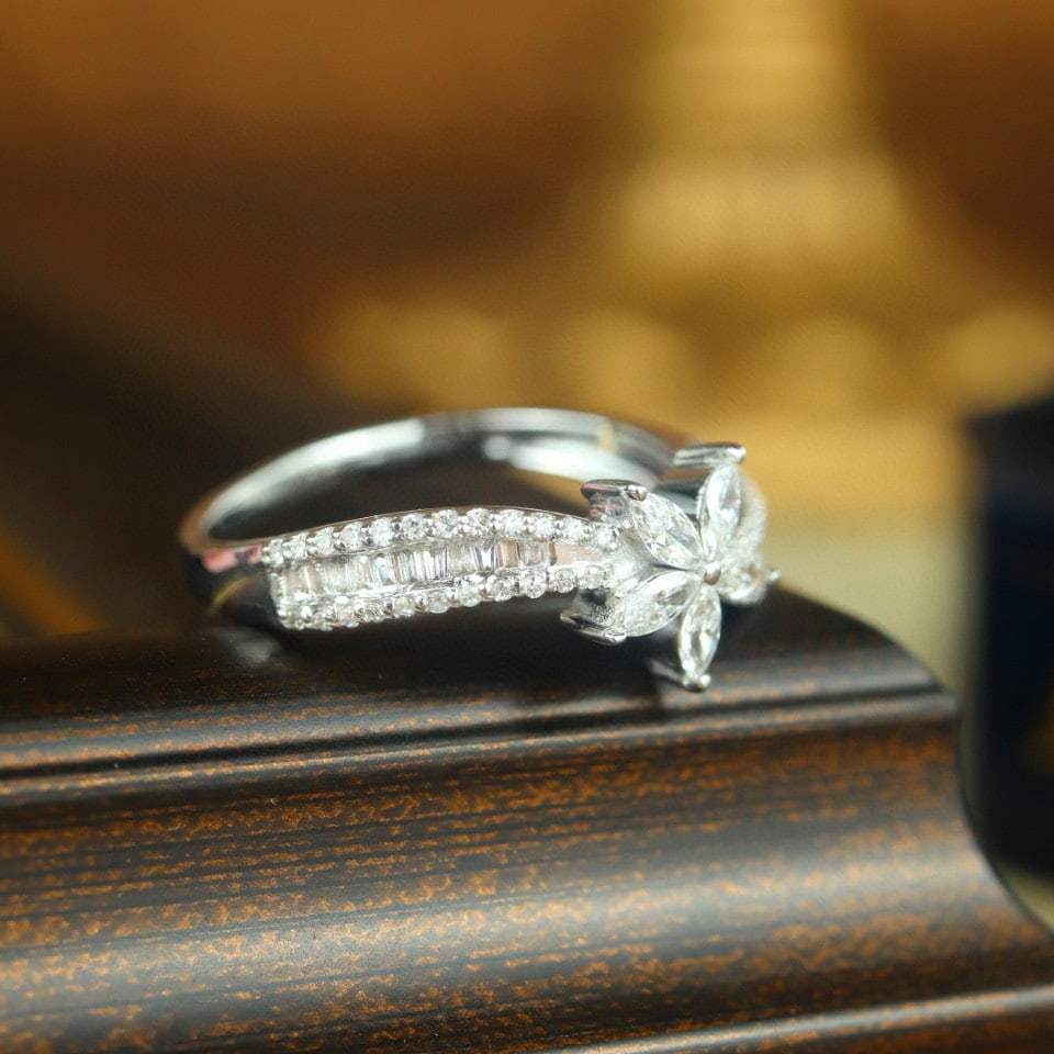 14k Gold 0.80 Ct Natural H Diamond Ring - 2