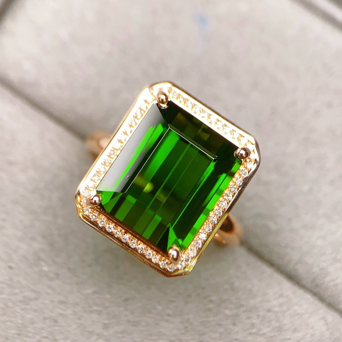 14k Gold 8.71 Ctw Natural Tourmaline & Diamond Ring - 4