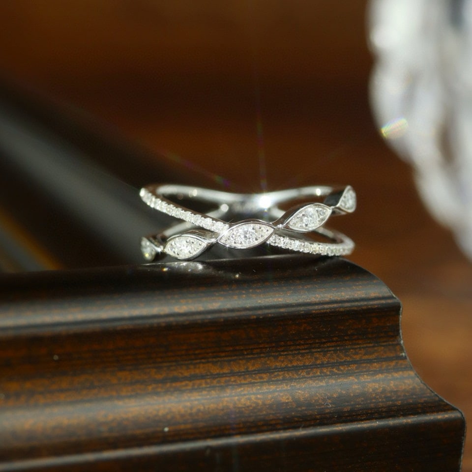 14k Gold 0.25 Ct Natural H Diamond Ring - 3