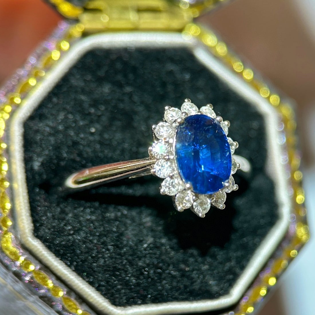 14k Gold 1.31 Ctw Natural Sapphire & Diamond Ring - 2