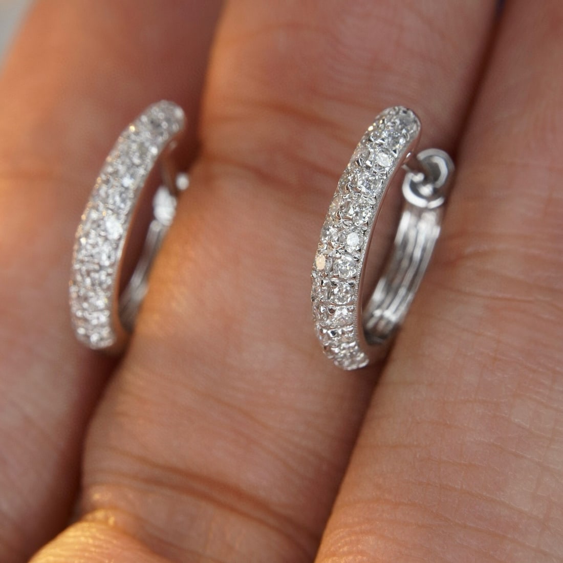 14k Gold 0.36 Ct Natural H Diamond Earrings - 2