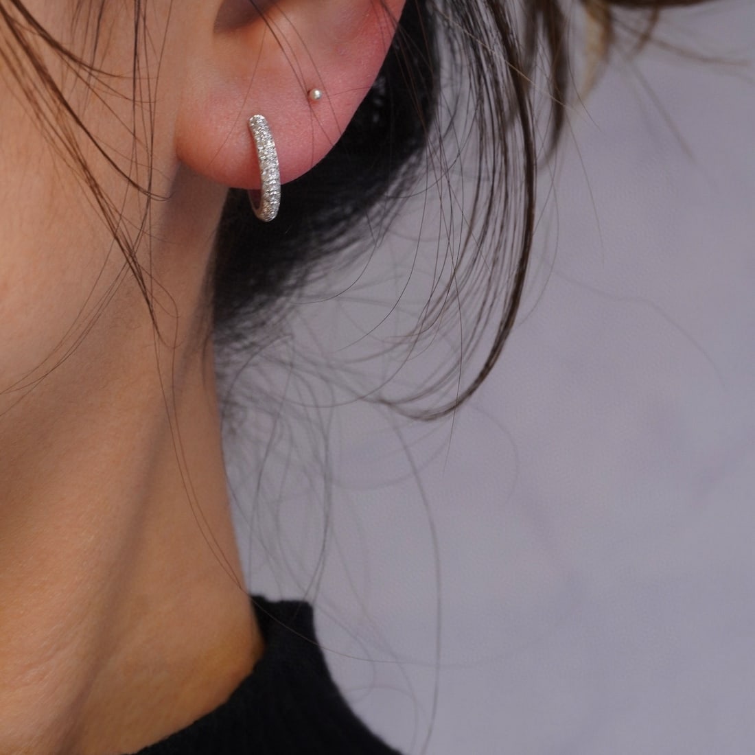 14k Gold 0.36 Ct Natural H Diamond Earrings - 5