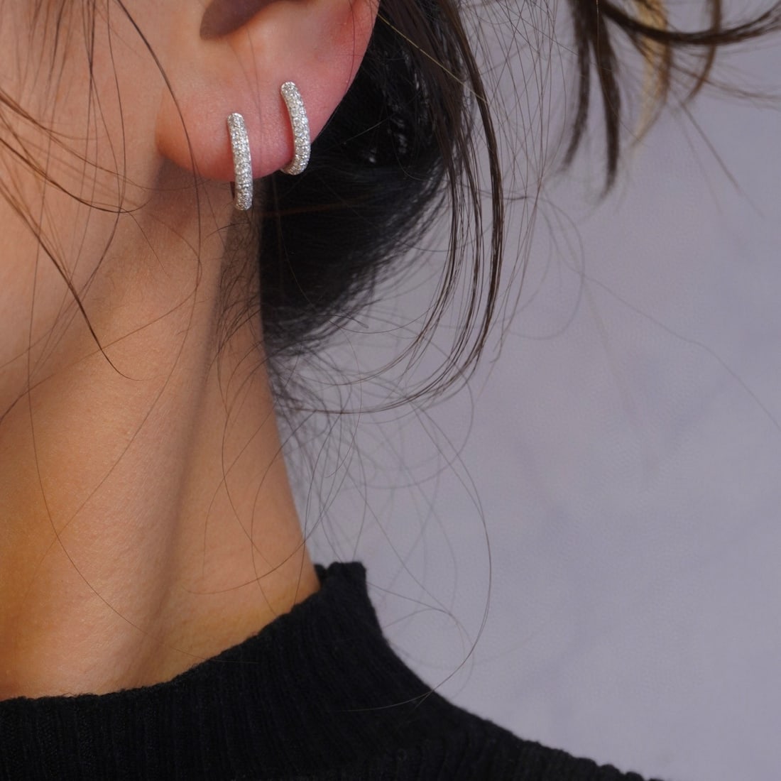 14k Gold 0.36 Ct Natural H Diamond Earrings - 6