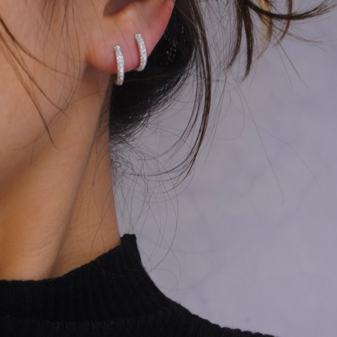 14k Gold 0.36 Ct Natural H Diamond Earrings - 7