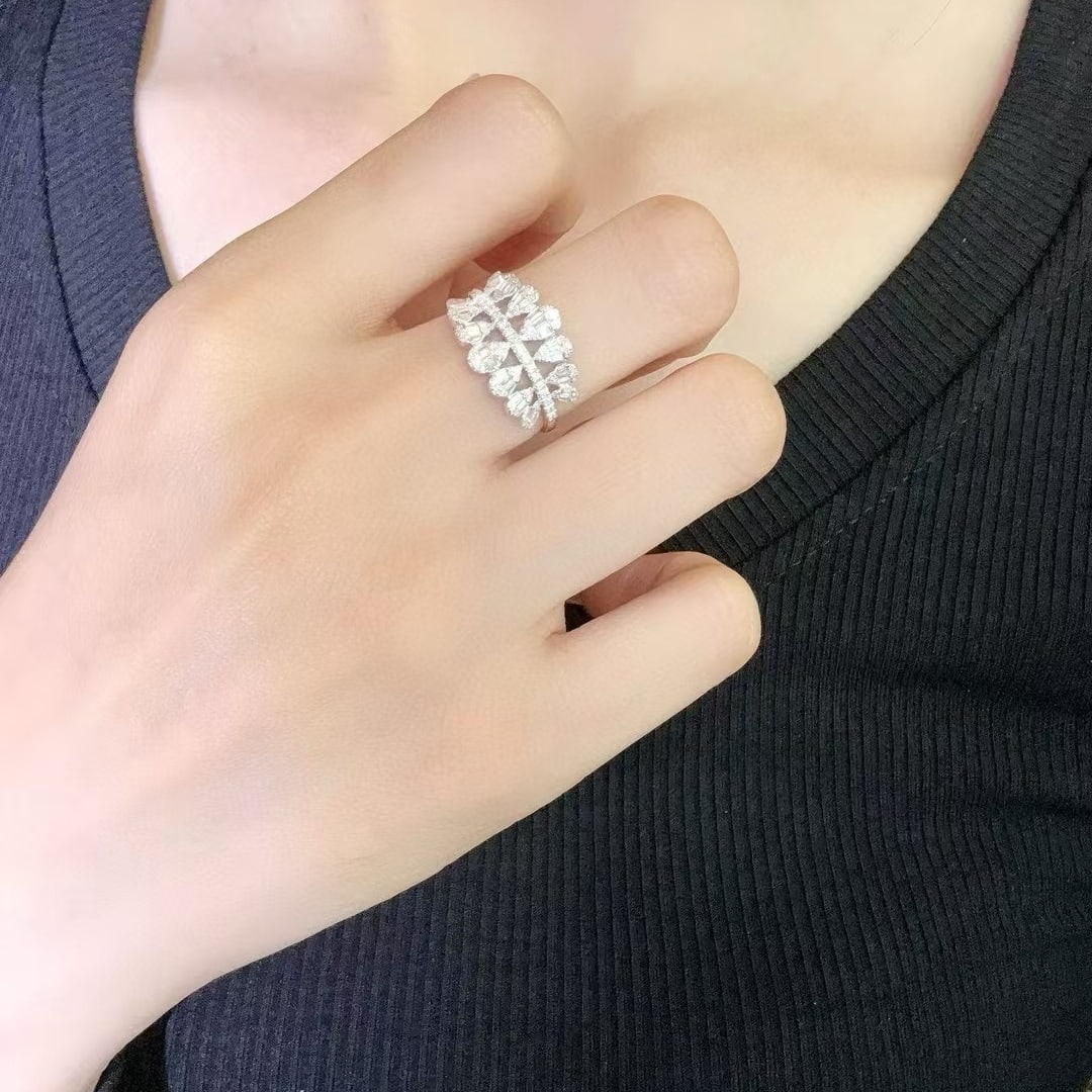 14k Gold 0.62 Ct Natural H Diamond Ring - 2