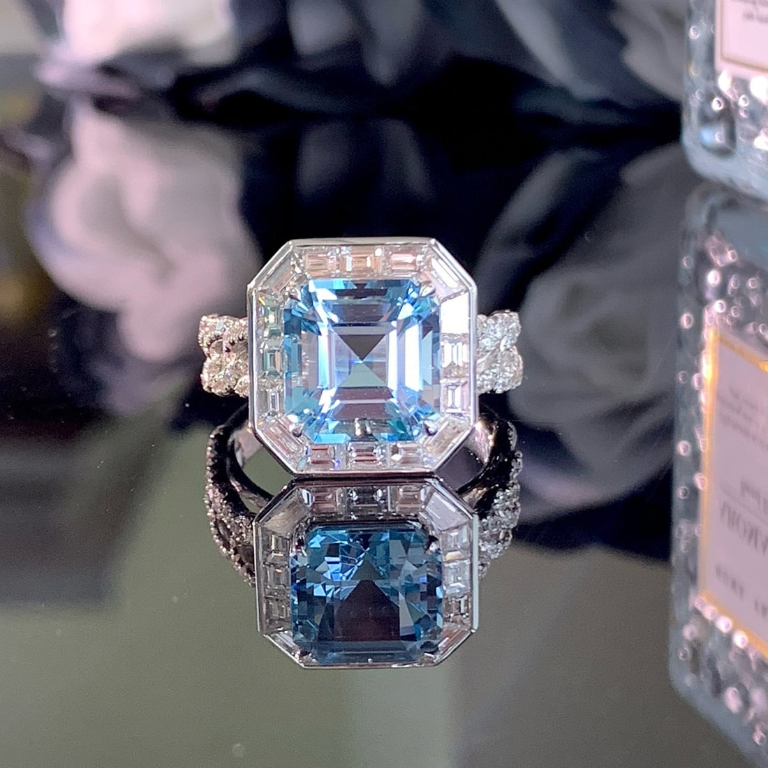 14k Gold 4.99 Ctw Natural Aquamarine & Diamond Ring - 6