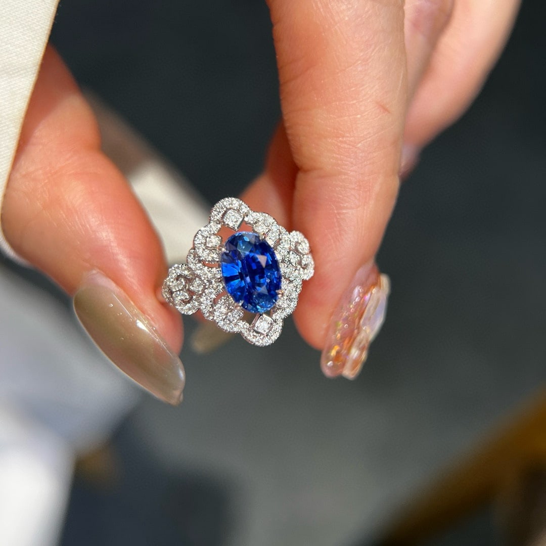 14k Gold 2.27 Ctw Natural Sapphire & Diamond Ring - 3