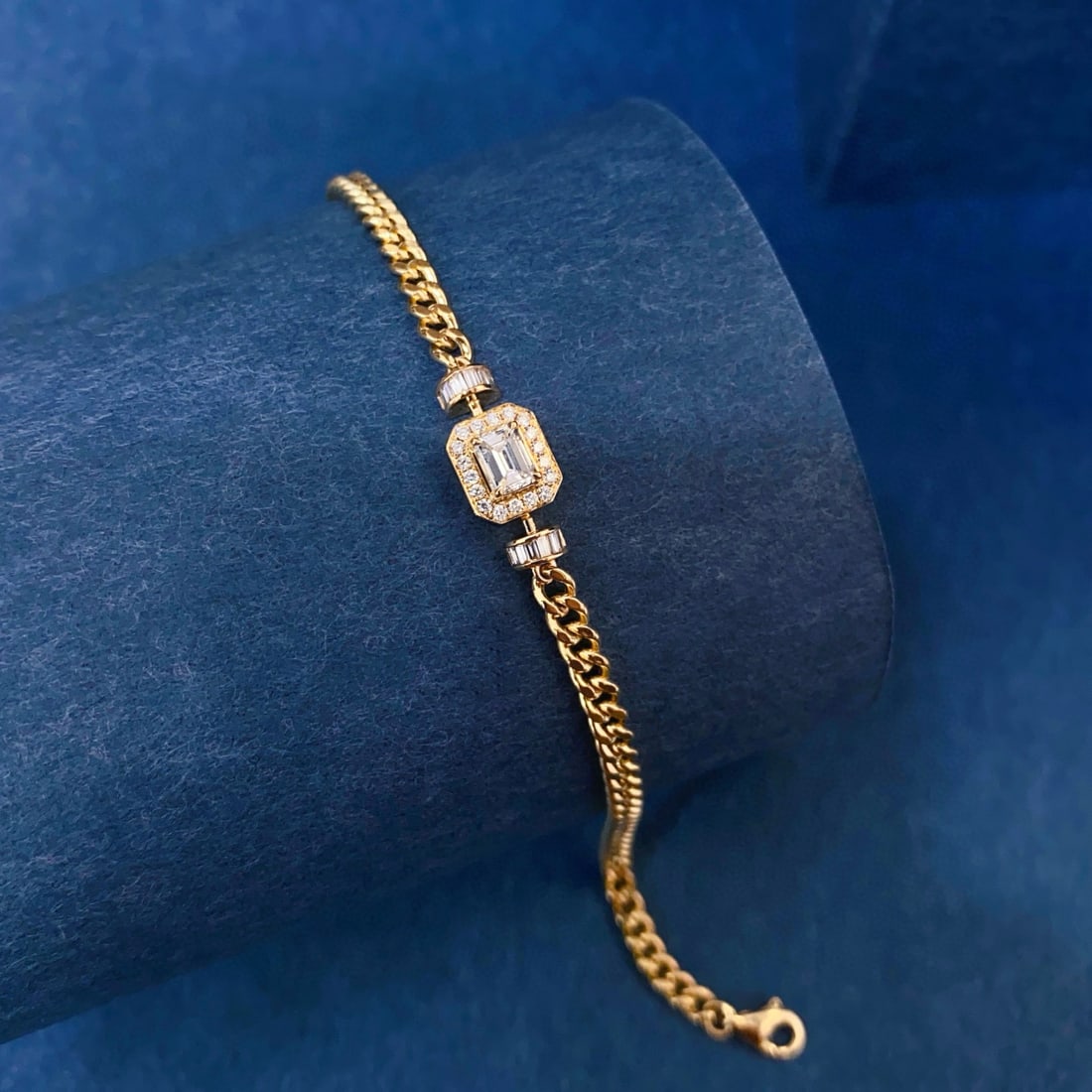 Gia Certified 14k Gold 0.48 Ctw Natural G Vvs1 Emerald Diamond Bracelet - 6