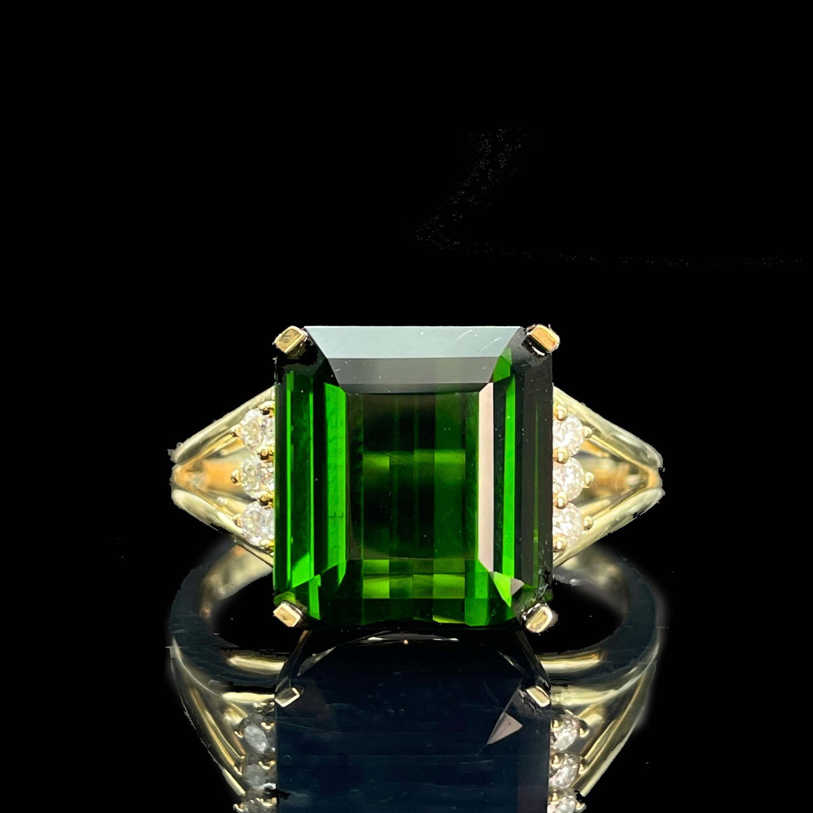 14k Gold 8.03 Ctw Natural Tourmaline & Diamond Ring - 2