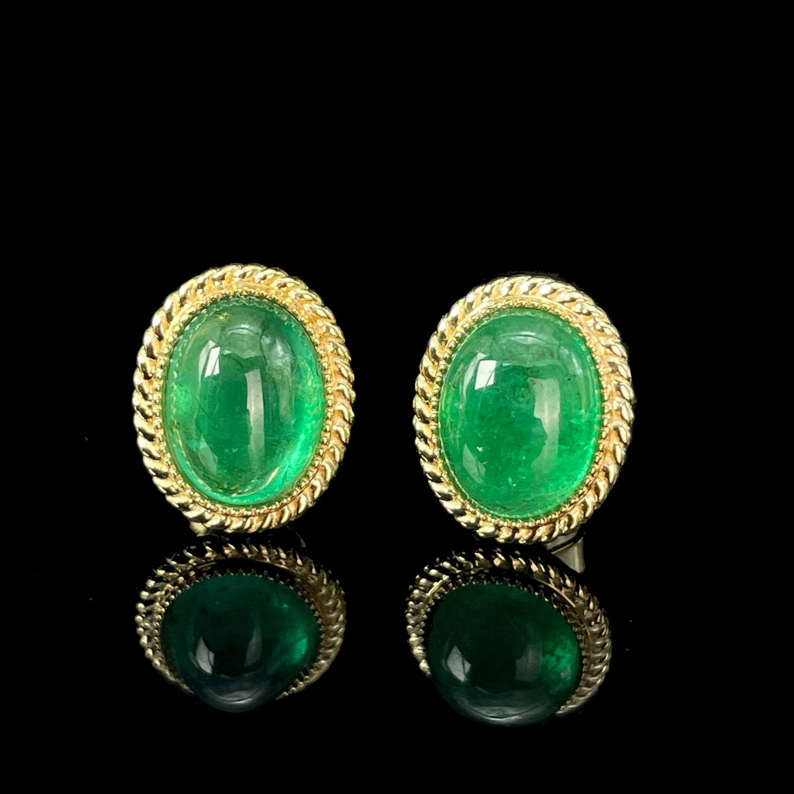14k Gold 2.55 Ct Natural Emerald Earrings (1 of 6)