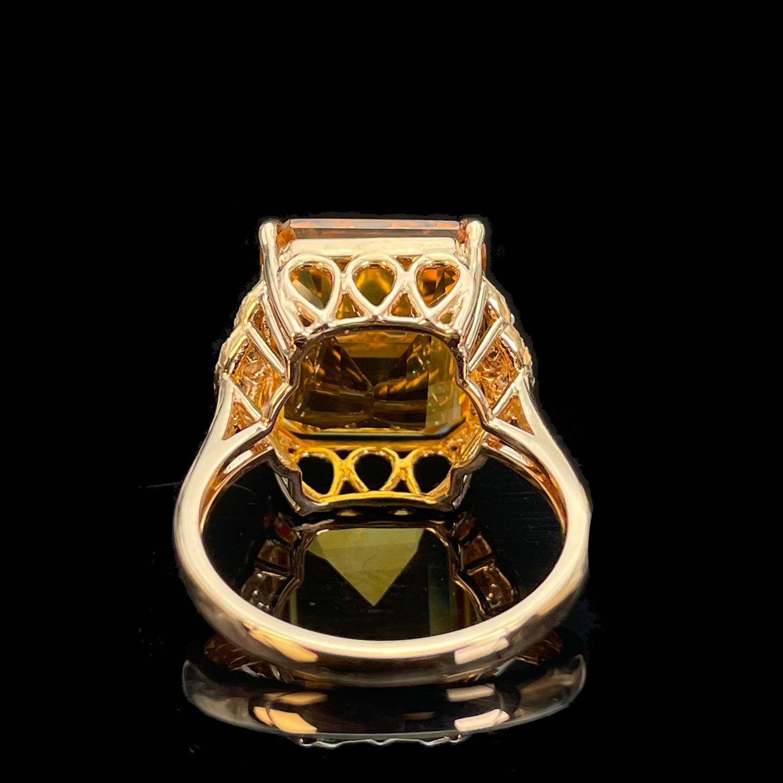 14k Gold 9.9 Ct Natural Citrine & Diamond Ring - 4