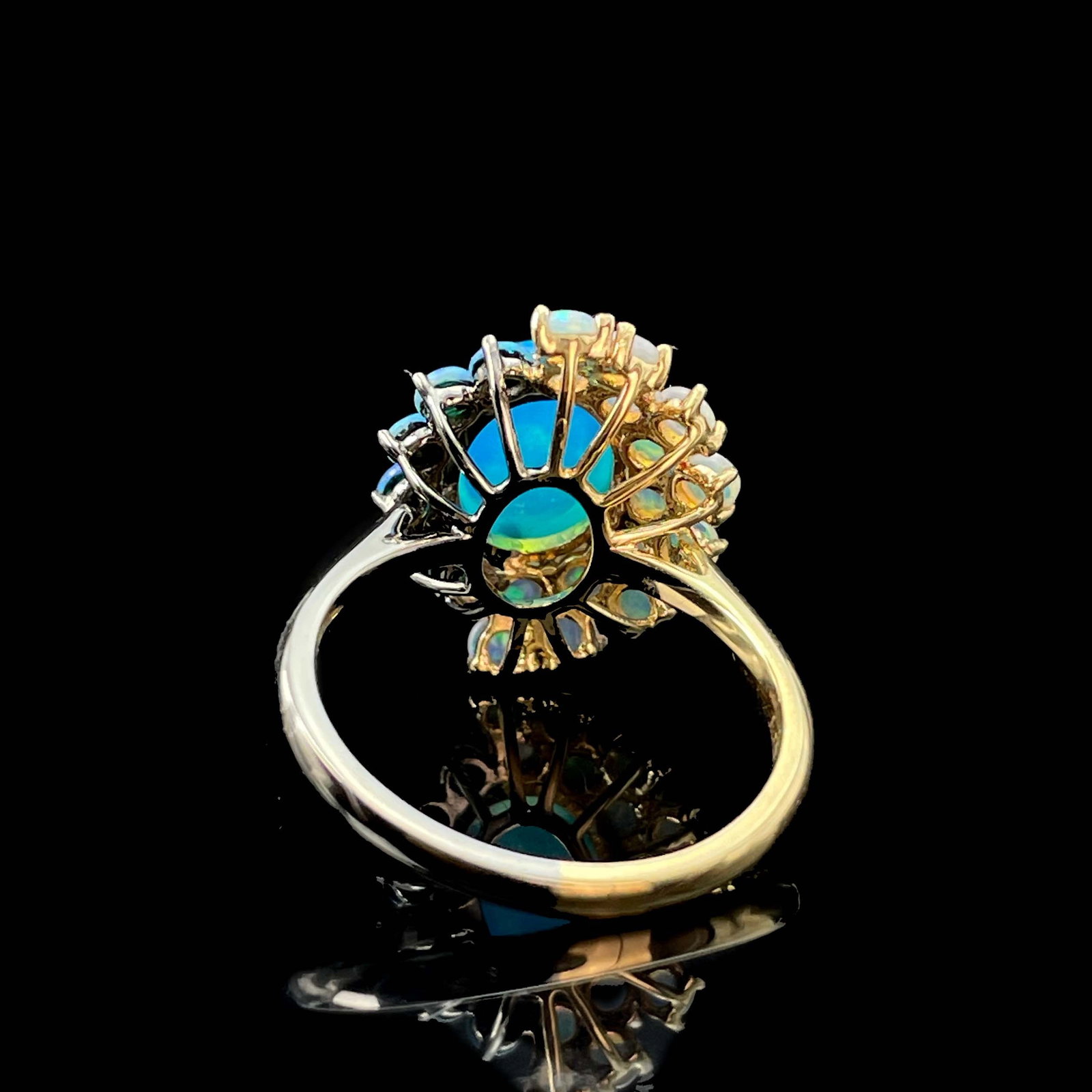 14k Gold 1 Ct Natural Opal & Opal Ring - 4