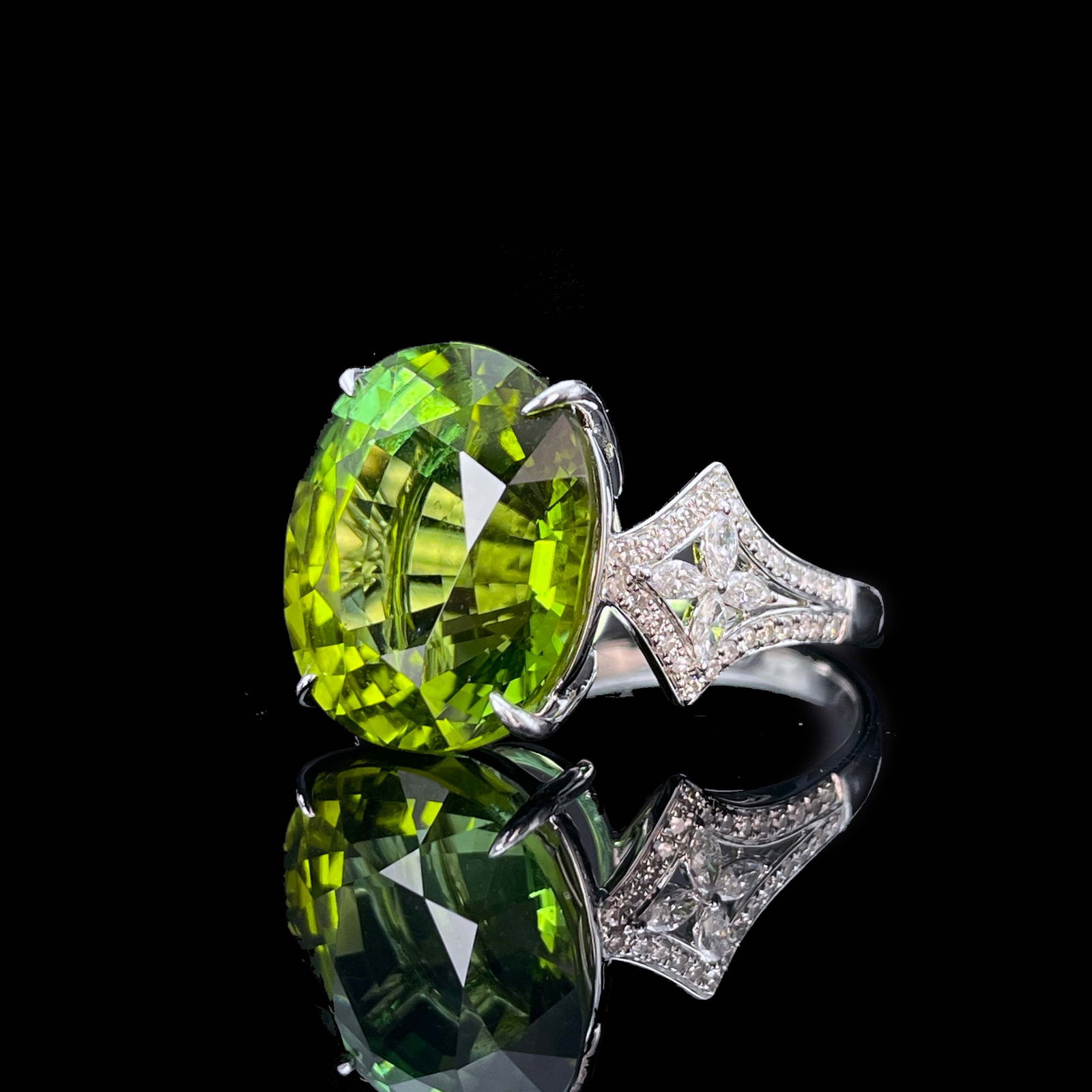 14k Gold 8.89 Ctw Natural Tourmaline & Diamond Ring - 2