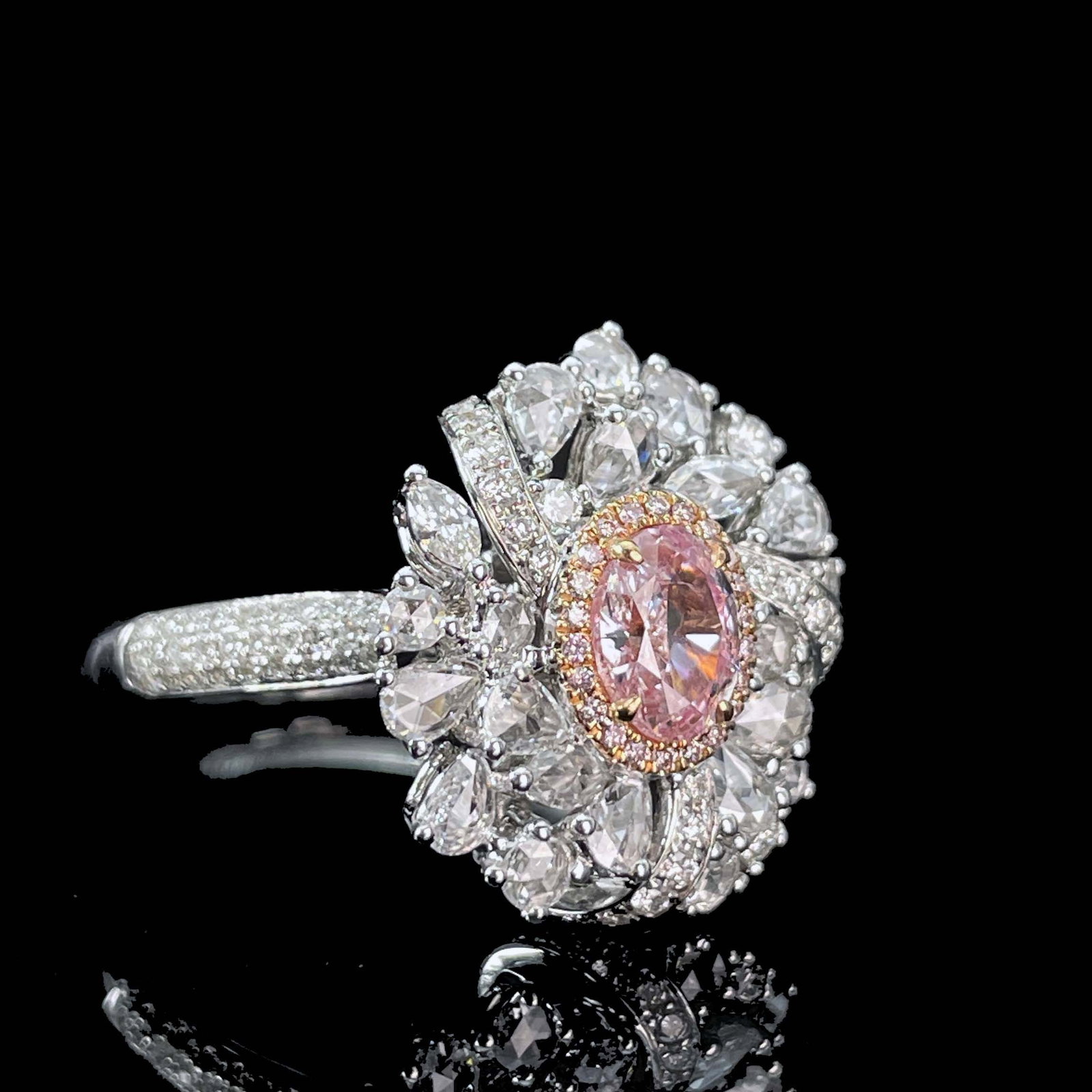 14k Gold 1.53 Ctw Natural Pink Diamond & Diamond Ring/pendant( Without Chain ) - 3