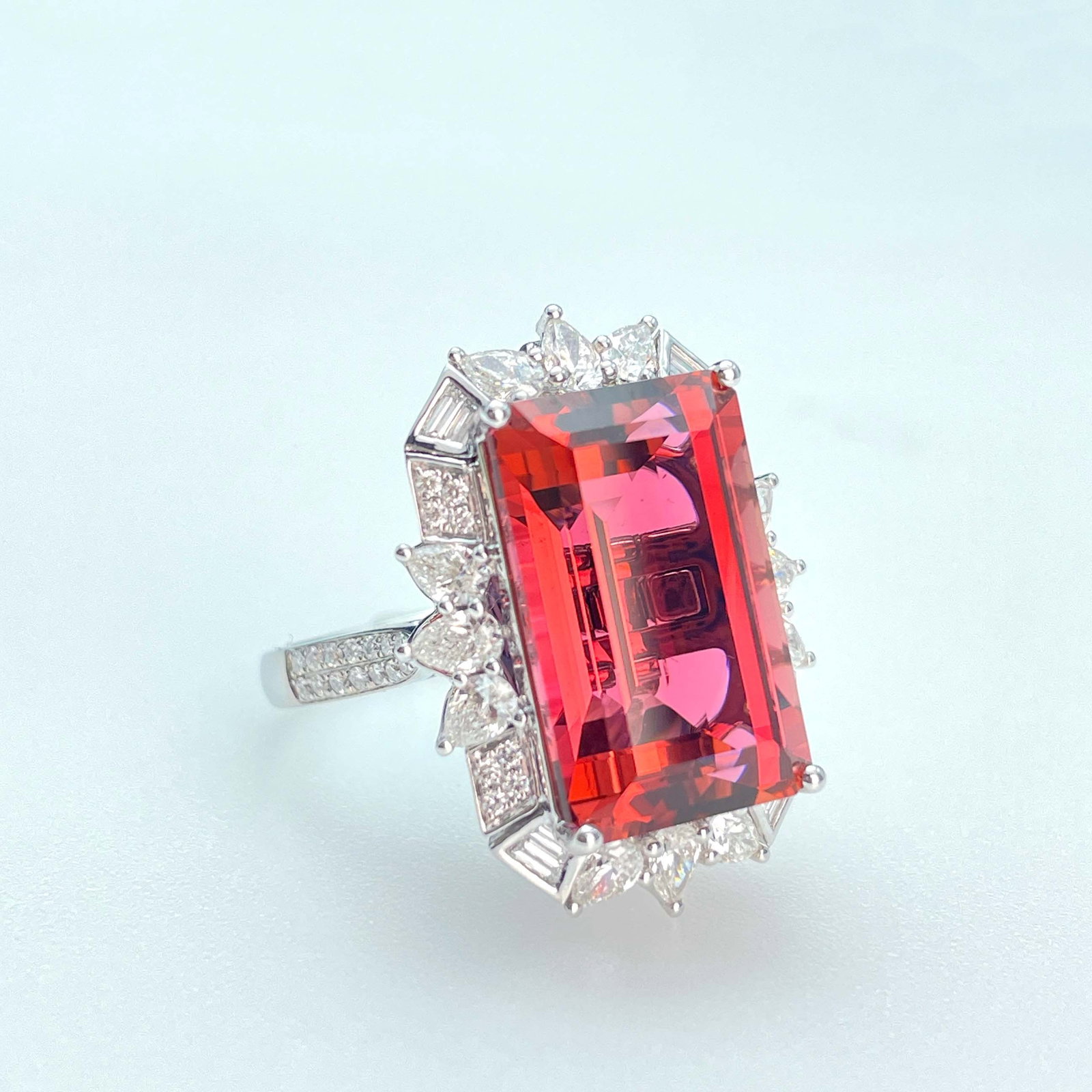 14k Gold 16.52 Ctw Natural Tourmaline & Diamond Ring/pendant( Without Chain ) - 2