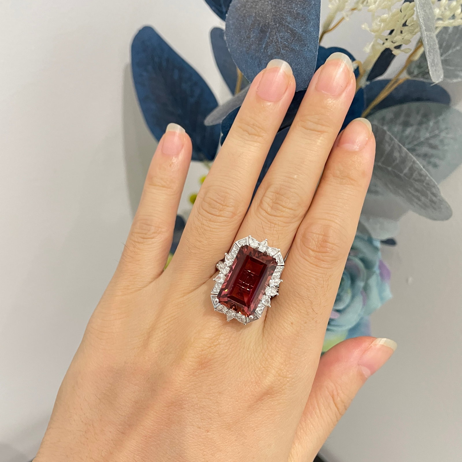 14k Gold 16.52 Ctw Natural Tourmaline & Diamond Ring/pendant( Without Chain ) - 5