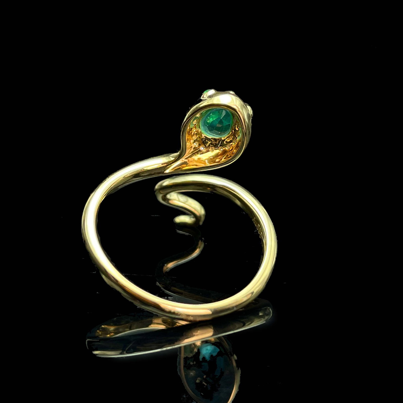 14k Gold 0.44 Ctw Natural Emerald & Diamond Ring - 3