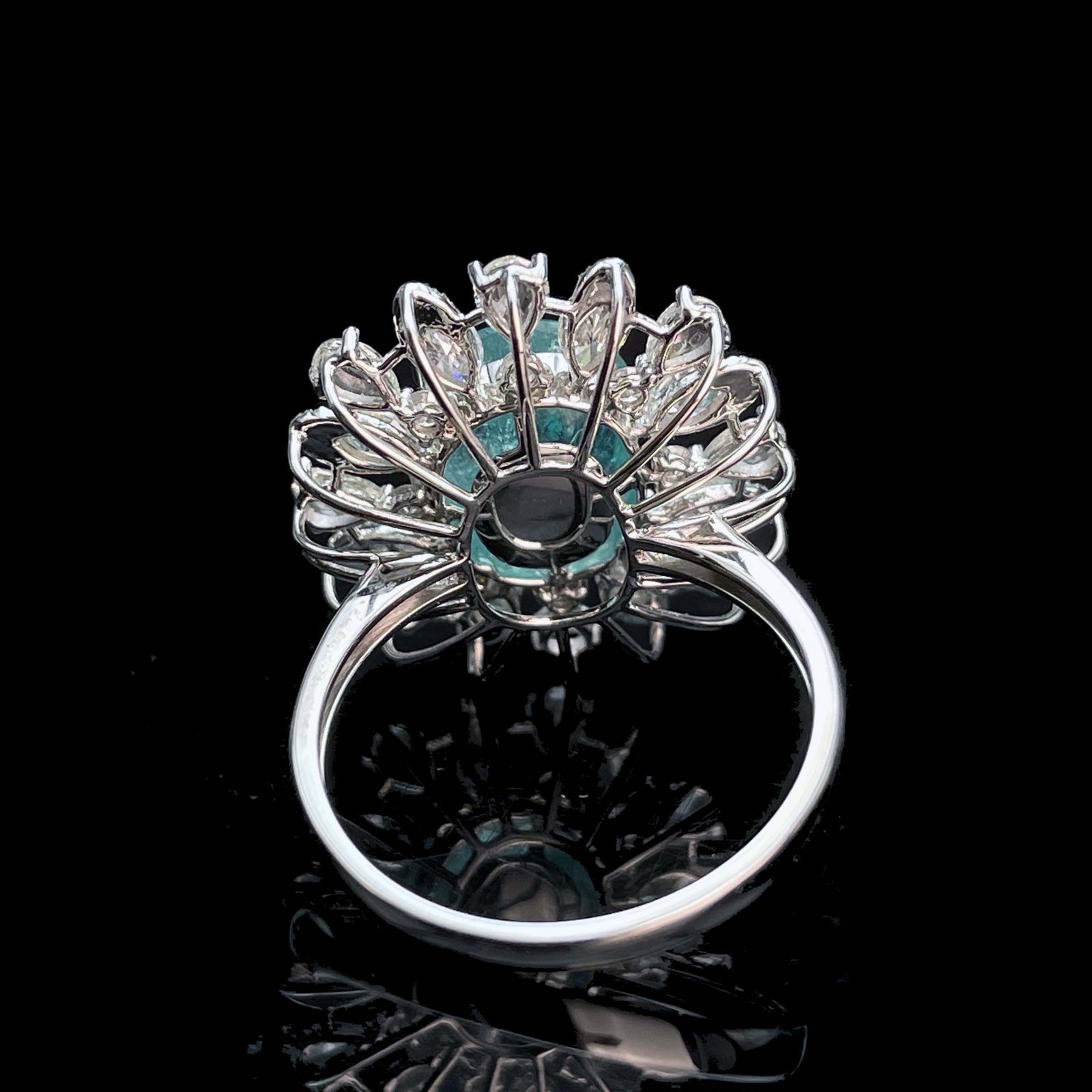 14k Gold 5.08 Ctw Natural Paraiba Tourmaline & Diamond Ring - 5