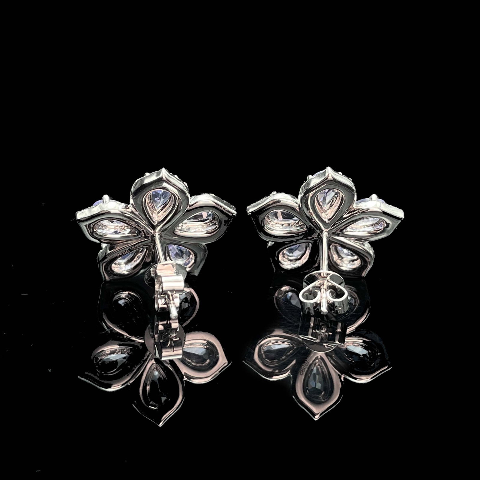 14k Gold 2.62 Ctw Natural Tanzanite & Diamond Earrings - 4